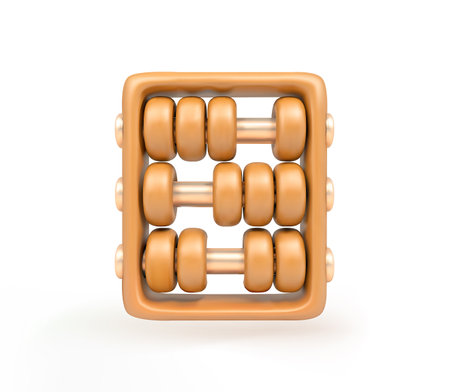 Abacus vector 3d Icon for educational, math-related, or playful design themesのイラスト素材