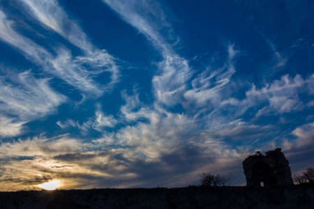 Sunset over wallsの写真素材