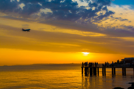 Sunset at beachの写真素材