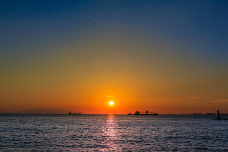 Sunset at gulfの写真素材