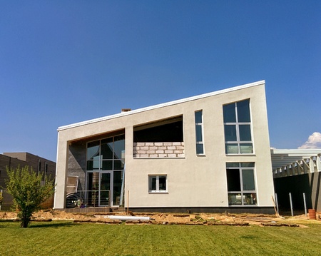 New house with strange formの素材