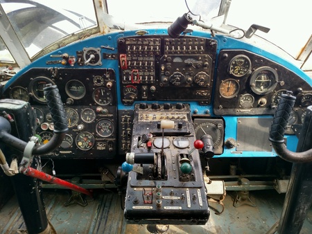Inside old airplane cabinの素材