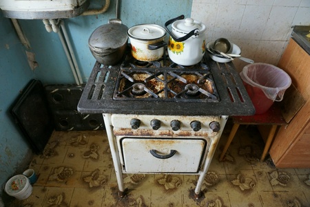 Very old dirty gas stoveの素材