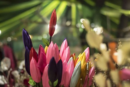 beautiful artificial flowersの写真素材