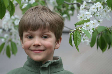 A portrait of a smiling childの写真素材