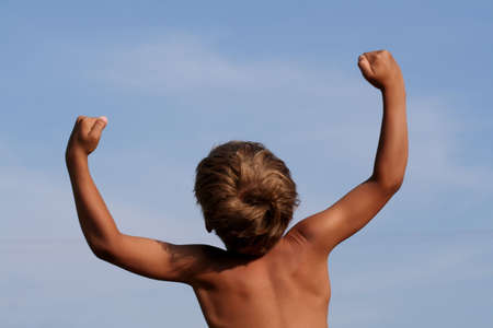 A tanned boy in summertimeの写真素材