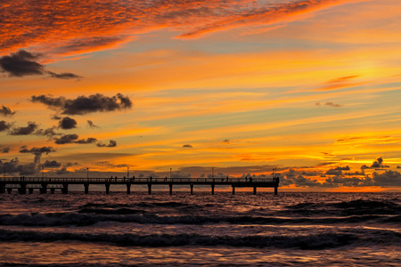 Sunset by the seaの写真素材