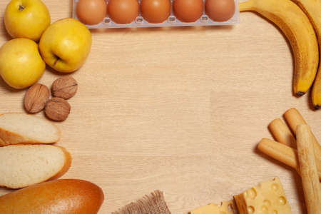 Creative layout made of fruits. Flat lay.