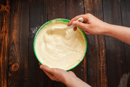 Instructions for making a biscuit with your own hands. DIY.の写真素材