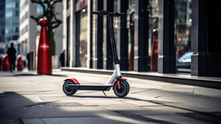 Convenient electric scooter rental in urban areasの素材