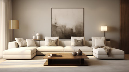 Inviting living room decor with a touch of sophistication Beigeの素材