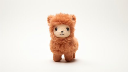 Alpaca Redhead toy on white backgroundの素材