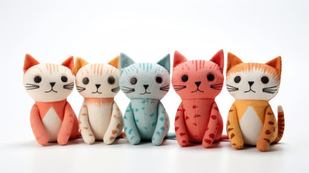 Many cats toys on white background.の素材