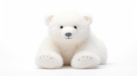 polar bear Soft toy on a white background, cut. contentの素材