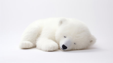polar bear Soft toy on a white background, cut. Sleepsの素材