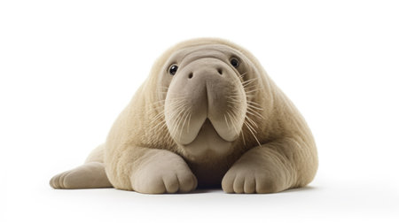 walrus Soft toy on a white background, cut.の素材