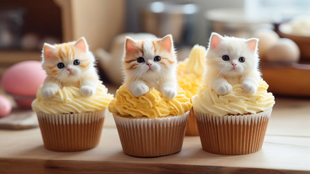 A cat-inspired cupcake that's both fun and flavorfulの素材