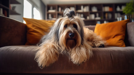 A tranquil home and contented dog underscore careの素材