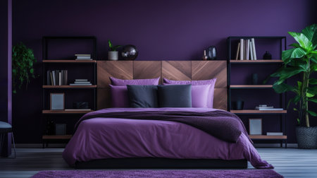 Bedroom violet interior design for inspiration and ideasの素材