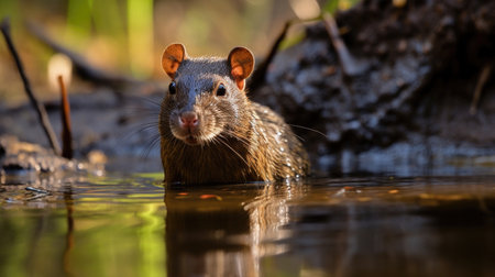 agouti roams in natural habitat, exuding curiosity and grace.の素材