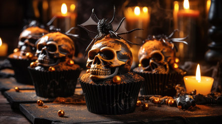 Eerie Halloween sweets, spine-chilling treats for a scary.の素材