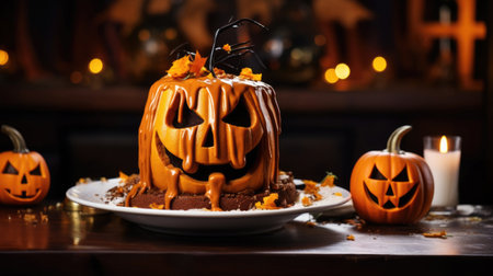 Ghoulish and delicious desserts, spooky treats for Halloween.の素材