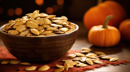 Raw pumpkin seeds are versatile and nutritious, a natural and crunchy snack.の素材