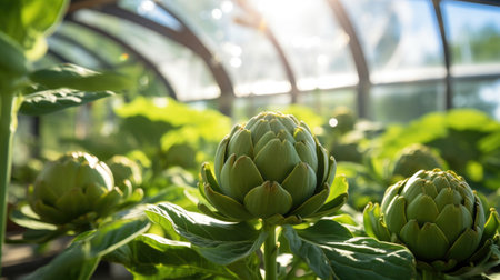 artichoke vegetables production and cultivation, green business, entrepreneurship harvest usefulの素材