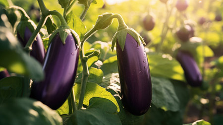 vegetables Eggplant production and cultivation, green business, entrepreneurship harvestの素材