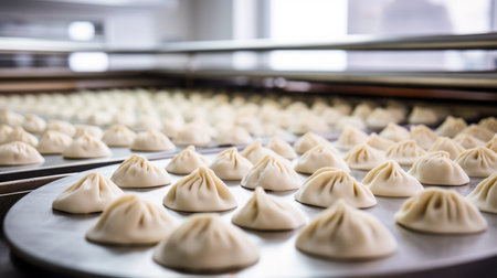 Production of new goods at the factory, modern technologies dumplings, khinkaliの素材