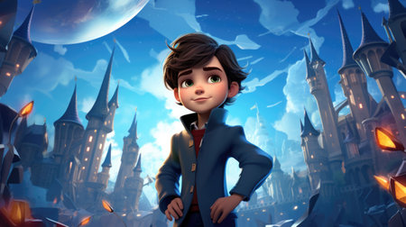 boy detective, frame from cartoon 3D Magic Worldの素材
