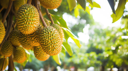 Fruit durian garden, business farming and entrepreneurship, harvest Copy Spaceの素材