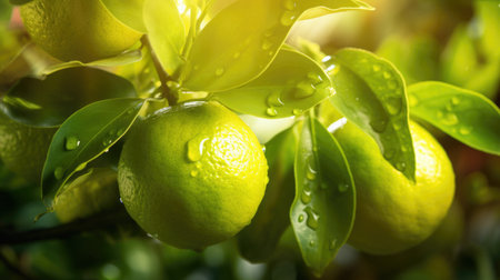 Fruit lime garden, business farming and entrepreneurship, harvest sunの素材
