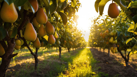 Fruit pear garden, business farming and entrepreneurship, harvest Ranksの素材