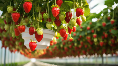 Fruit strawberry garden, business farming and entrepreneurship, harvest Expensiveの素材