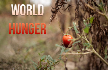 Bad harvest, rotten vegetables, drought. concept of world hunger food crisis. textの写真素材