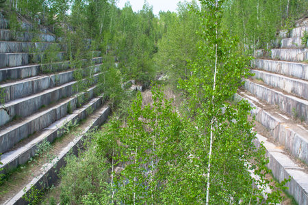 abandoned marble quarry Iskitim Novosibirsk region Russiaの写真素材