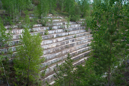 abandoned marble quarry Iskitim Russia Novosibirsk regionの写真素材