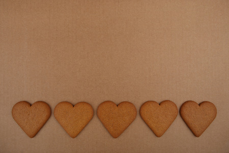 Heart shape cookies.  Cookies with cinnamon.の写真素材