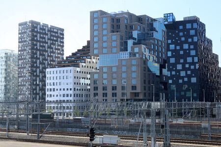 Oslo, Norway - July 19, 2018: Modern architecture in Bjorvika district. Buildings in the center of...