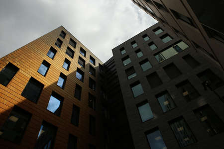 Buildings in Barcode Project area  in Oslo downtown, Norway. Modern business  offices buildings  of Barcode project in Bjorvika district in morning.の写真素材