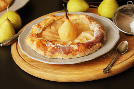 fresh pear galetteの写真素材