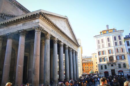 ROME, ITALY - DECEMBER 28, 2018: Temple of all Gods in Rome. Panteon is famous monument of ancient...