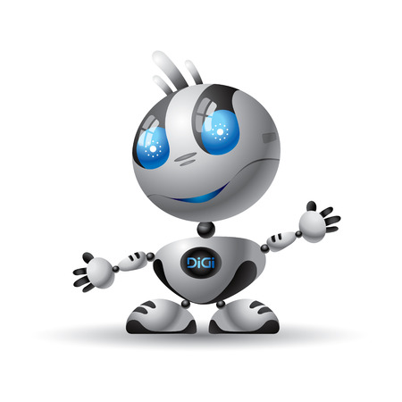 Illustration of robot with big blue eyesのイラスト素材