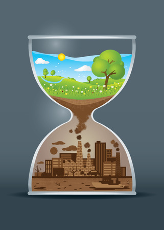 Ecology awareness hourglassのイラスト素材