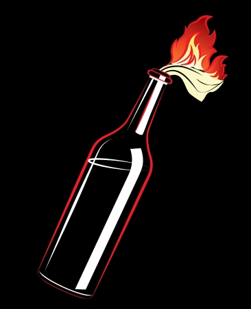  cocktail molotov on the black backgroundのイラスト素材
