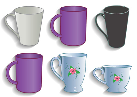 Mug cup for tea and coffee service kitchen vector illustrationのイラスト素材
