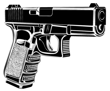 Pistol gun vector illustration.のイラスト素材