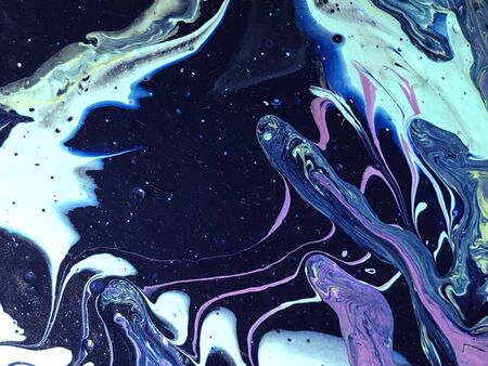 Beautiful abstract acrylic fluid blue and white background.