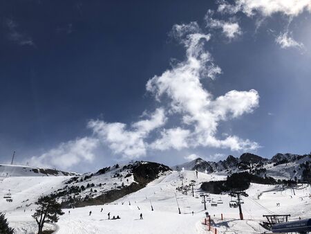 Beautiful mountains at the morning in Andorra. Ski resort.
